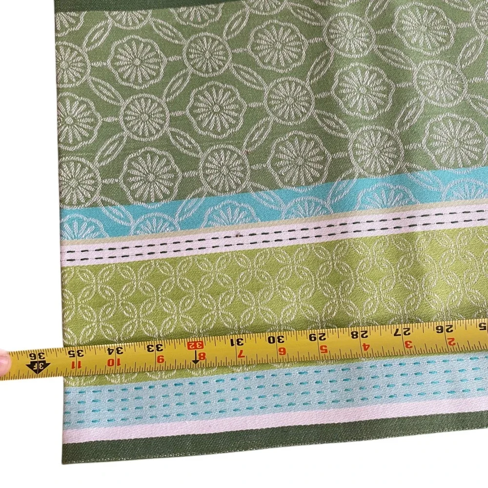 Green Floral Woven Tapestry Cotton Table Runner Spring Garden‎ Boho